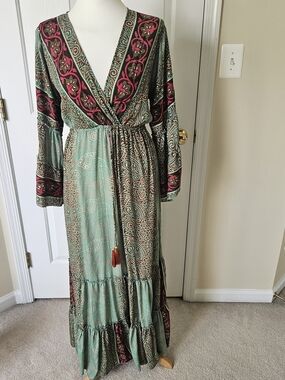 Luxury bohemian silk maxi dress - Bigg Bull - European Summer